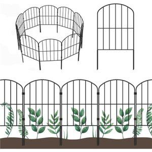 Decorative Garden Fence 10 Panels, 10ft (L) x 24in (H) Rustproof Metal Wire